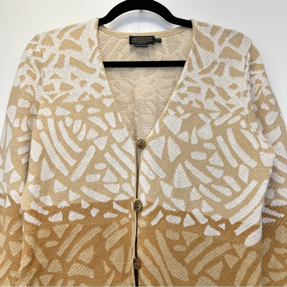 Pendleton Linen Blend Abstract Pattern Cardigan L… - image 2